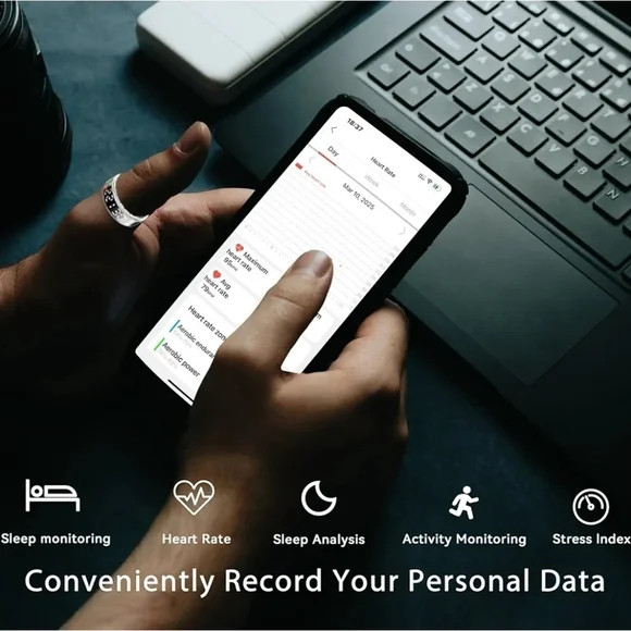 Smart Ring for Women Men,Fitness Tracker Ring,Smart Ring whth Display - Picture 2 of 8